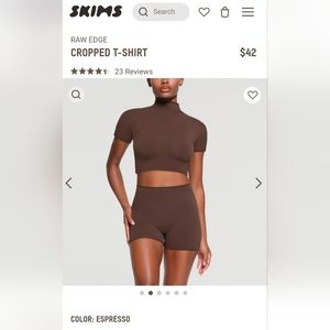 SKIMS Raw Edge Collection Cropped top and shorts